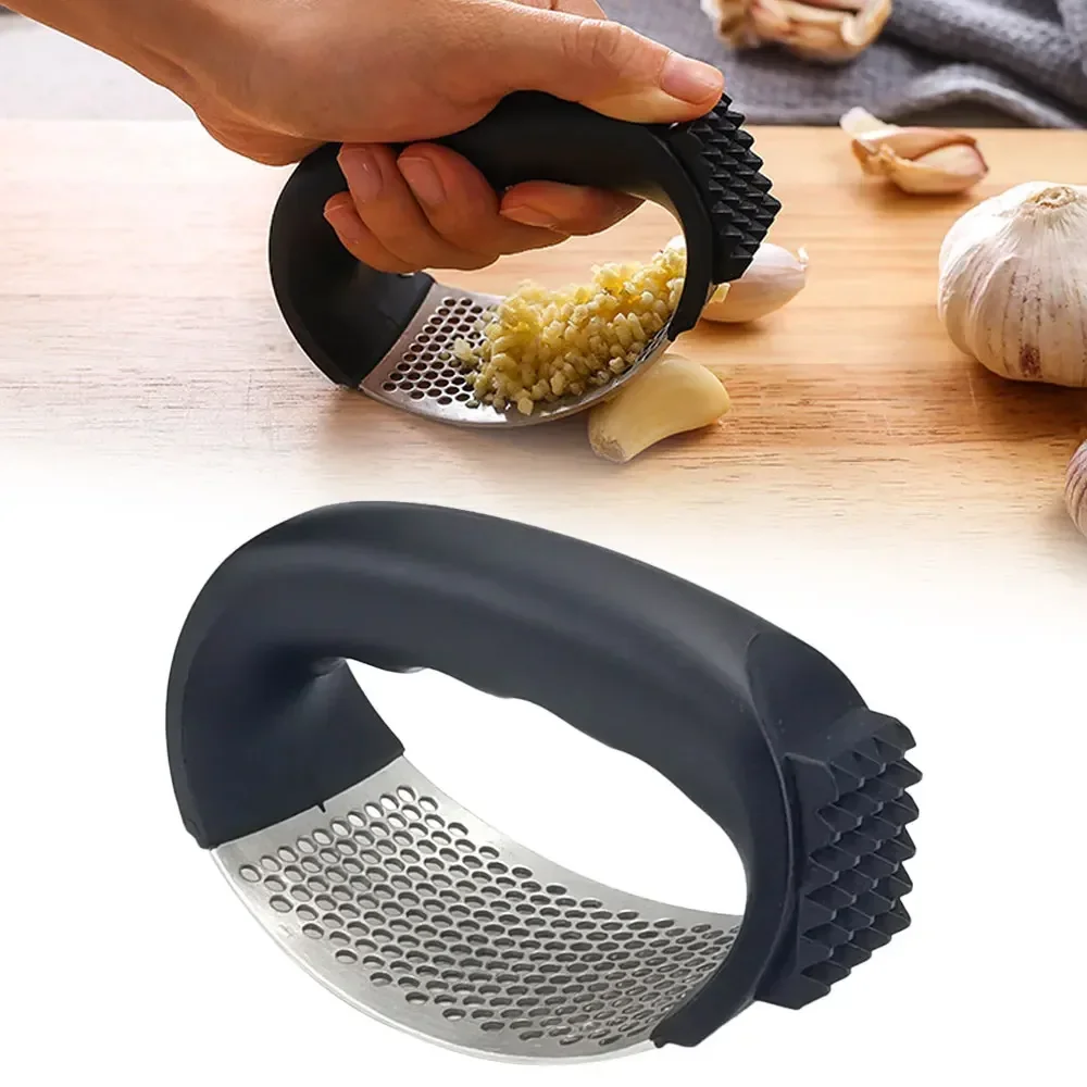 Vegetable Kitchen Gadgets - Durable Stainless Steel Manual Garlic Chopper